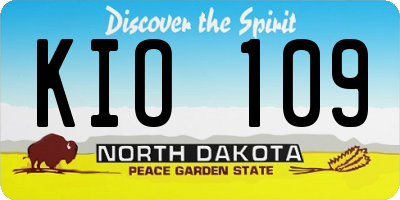ND license plate KIO109