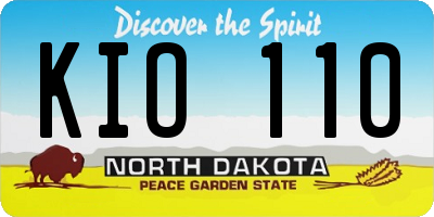 ND license plate KIO110