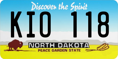 ND license plate KIO118