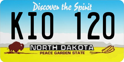 ND license plate KIO120