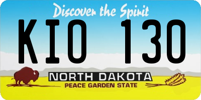 ND license plate KIO130