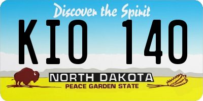 ND license plate KIO140