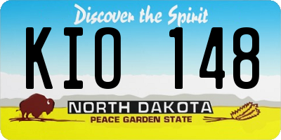 ND license plate KIO148