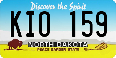 ND license plate KIO159