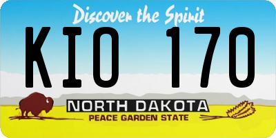 ND license plate KIO170