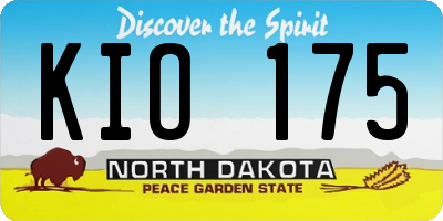 ND license plate KIO175