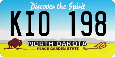 ND license plate KIO198