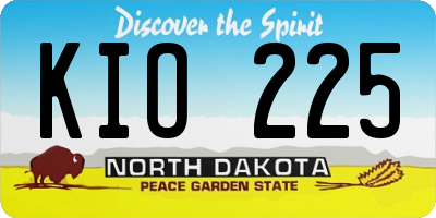 ND license plate KIO225