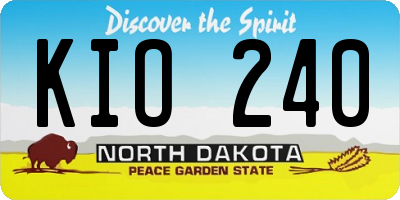 ND license plate KIO240