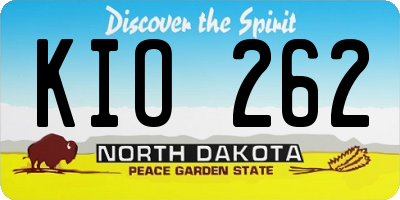 ND license plate KIO262