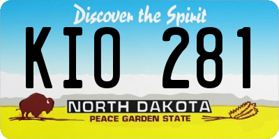 ND license plate KIO281
