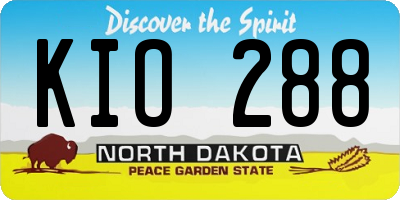 ND license plate KIO288