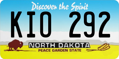 ND license plate KIO292