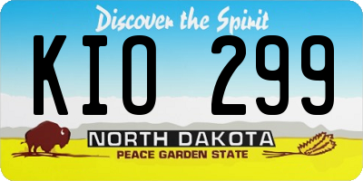 ND license plate KIO299