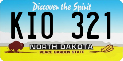 ND license plate KIO321