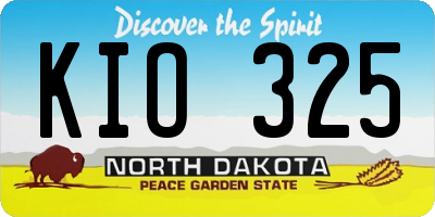ND license plate KIO325
