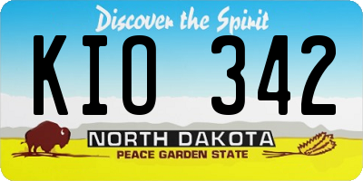 ND license plate KIO342