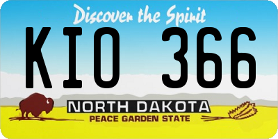 ND license plate KIO366