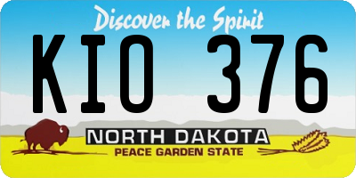 ND license plate KIO376