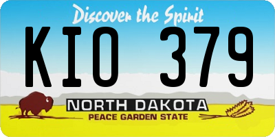 ND license plate KIO379