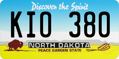 ND license plate KIO380