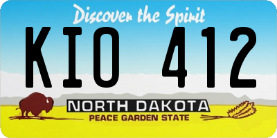ND license plate KIO412