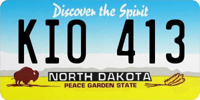 ND license plate KIO413