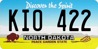 ND license plate KIO422