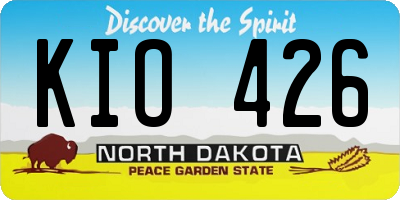 ND license plate KIO426