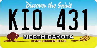 ND license plate KIO431