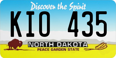ND license plate KIO435