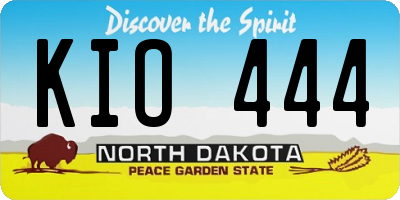 ND license plate KIO444