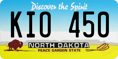 ND license plate KIO450