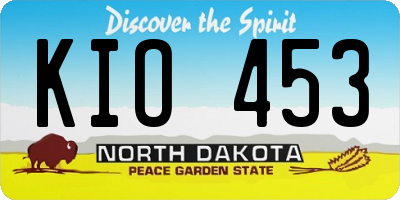 ND license plate KIO453