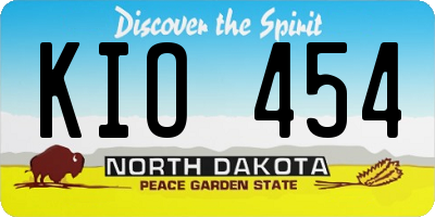 ND license plate KIO454