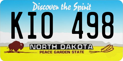 ND license plate KIO498
