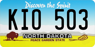ND license plate KIO503