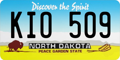 ND license plate KIO509