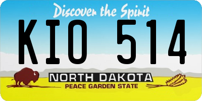 ND license plate KIO514