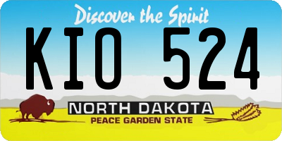 ND license plate KIO524