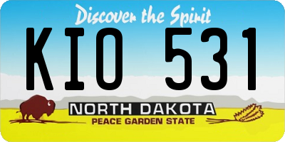 ND license plate KIO531