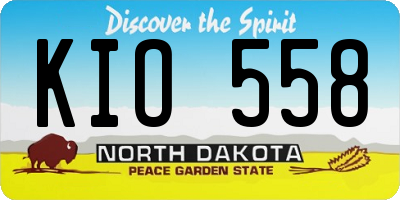 ND license plate KIO558