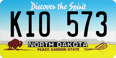 ND license plate KIO573