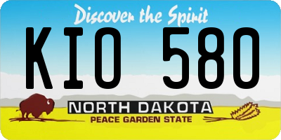 ND license plate KIO580