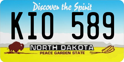 ND license plate KIO589
