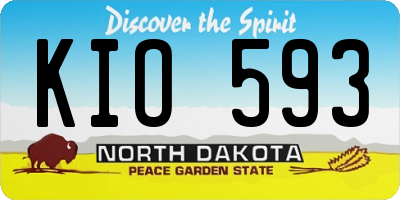 ND license plate KIO593