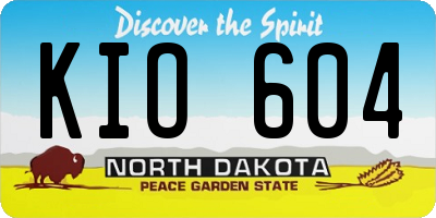 ND license plate KIO604