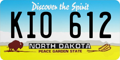 ND license plate KIO612