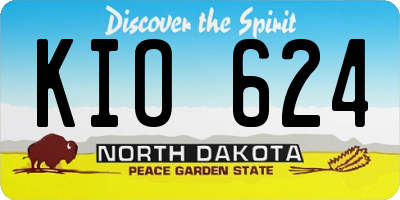 ND license plate KIO624