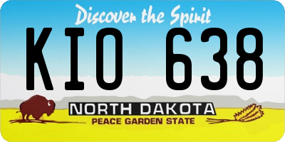 ND license plate KIO638